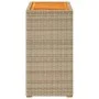 Mesa auxiliar jardín tapa madera ratán PE beige 60x40x75 cm de , Mesas de jardín - Ref: Foro24-366305, Precio: 85,61 €, Descu...