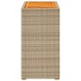 Mesa auxiliar jardín tapa madera ratán PE beige 60x40x75 cm de , Mesas de jardín - Ref: Foro24-366305, Precio: 86,53 €, Descu...