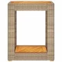 Mesa auxiliar jardín tapa madera ratán PE beige 60x40x75 cm de , Mesas de jardín - Ref: Foro24-366305, Precio: 85,61 €, Descu...