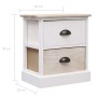 Mesitas noche 2 uds madera Paulownia blanco natural 38x28x45cm de vidaXL, Mesitas de noche - Ref: Foro24-284057, Precio: 96,7...