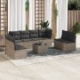 Set de muebles de jardín 9 pzas y cojines ratán sintético gris en Conjuntos de jardín | Comprar online en Foru.es