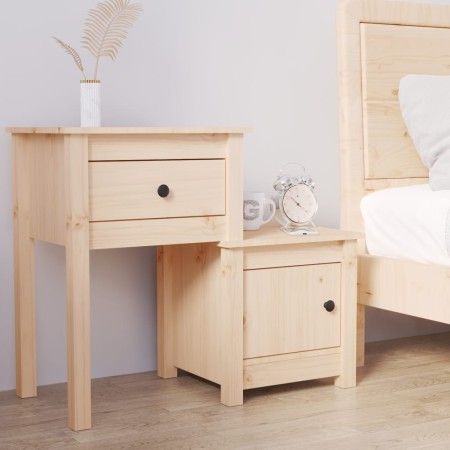 Mesita de noche madera maciza de pino 79,5x38x65,5 cm de vidaXL, Mesitas de noche - Ref: Foro24-814539, Precio: 55,66 €, Desc...