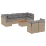 Juego de sofás jardín con cojines beige 10 pzas ratán sintético de , Conjuntos de jardín - Ref: Foro24-3256143, Precio: 640,4...