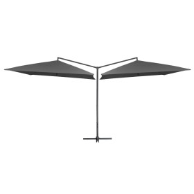 Sombrilla doble de jardín palo de acero antracita 250x250 cm de vidaXL, Sombrillas - Ref: Foro24-47322, Precio: 136,10 €, Des...