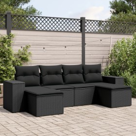 Set de sofás de jardín 6 piezas y cojines ratán sintético negro de , Conjuntos de jardín - Ref: Foro24-3255252, Precio: 401,8...