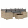 Set sofás de jardín 7 piezas y cojines ratán sintético beige de , Conjuntos de jardín - Ref: Foro24-3254656, Precio: 505,33 €...