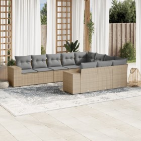 Juego de sofás jardín con cojines beige 10 pzas ratán sintético de , Conjuntos de jardín - Ref: Foro24-3255426, Precio: 641,1...