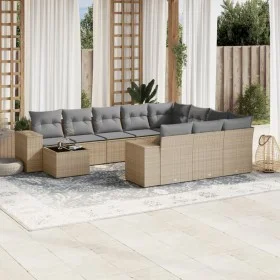 Set de sofás de jardín 11pzas con cojines ratán sintético beige de , Conjuntos de jardín - Ref: Foro24-3255466, Precio: 711,5...