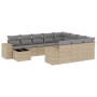 Set de sofás de jardín 11pzas con cojines ratán sintético beige de , Conjuntos de jardín - Ref: Foro24-3255466, Precio: 698,6...