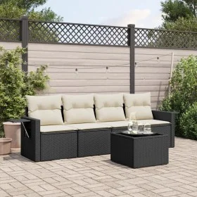 Set de muebles de jardín 5 pzas y cojines ratán sintético negro de , Conjuntos de jardín - Ref: Foro24-3219885, Precio: 300,2...