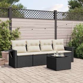 Set de muebles de jardín 5 pzas y cojines ratán sintético negro de , Conjuntos de jardín - Ref: Foro24-3219885, Precio: 293,5...