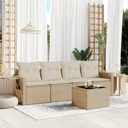 Juego de sofás jardín con cojines 5 pzas ratán sintético beige de , Conjuntos de jardín - Ref: Foro24-3219887, Precio: 320,72...