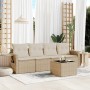 Juego de sofás jardín con cojines 5 pzas ratán sintético beige de , Conjuntos de jardín - Ref: Foro24-3219887, Precio: 320,72...