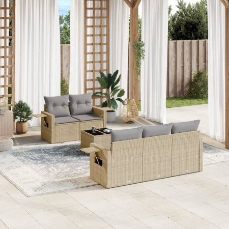 Juego de sofás jardín con cojines 6 pzas ratán sintético beige de , Conjuntos de jardín - Ref: Foro24-3219898, Precio: 410,27...