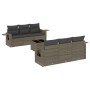 Set de sofás de jardín 7 piezas con cojines ratán PE gris de , Conjuntos de jardín - Ref: Foro24-3219909, Precio: 454,39 €, D...
