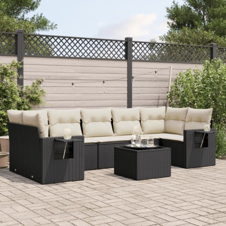 Set de sofás de jardín 8 piezas y cojines ratán sintético negro de , Conjuntos de jardín - Ref: Foro24-3219935, Precio: 467,2...