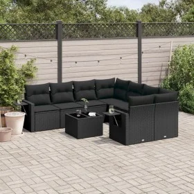 Set de sofás de jardín 8 piezas y cojines ratán sintético negro de , Conjuntos de jardín - Ref: Foro24-3219954, Precio: 588,7...