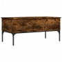 Mesa de centro madera ingeniería metal roble humo 100x50x45cm de , Mesas de centro - Ref: Foro24-845413, Precio: 65,69 €, Des...