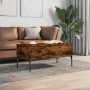 Mesa de centro madera ingeniería metal roble humo 100x50x45cm de , Mesas de centro - Ref: Foro24-845413, Precio: 65,69 €, Des...