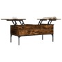 Mesa de centro madera ingeniería metal roble humo 100x50x45cm de , Mesas de centro - Ref: Foro24-845413, Precio: 65,69 €, Des...