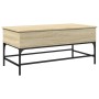 Mesa de centro madera ingeniería metal roble Sonoma 100x50x45cm de , Mesas de centro - Ref: Foro24-845397, Precio: 67,24 €, D...