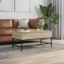 Mesa de centro madera ingeniería metal roble Sonoma 100x50x45cm de , Mesas de centro - Ref: Foro24-845397, Precio: 67,24 €, D...