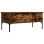 Mesa de centro madera ingeniería metal roble humo 100x50x45cm de , Mesas de centro - Ref: Foro24-845413, Precio: 65,69 €, Des...