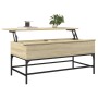 Mesa de centro madera ingeniería metal roble Sonoma 100x50x45cm de , Mesas de centro - Ref: Foro24-845397, Precio: 67,24 €, D...