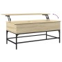 Mesa de centro madera ingeniería metal roble Sonoma 100x50x45cm de , Mesas de centro - Ref: Foro24-845397, Precio: 67,24 €, D...