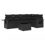 Set de sofás de jardín 6 piezas y cojines ratán sintético negro de , Conjuntos de jardín - Ref: Foro24-3220134, Precio: 391,1...