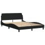 Estructura de cama con cabecero de tela negro 120x200 cm de , Camas y somieres - Ref: Foro24-373147, Precio: 129,57 €, Descue...