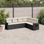 Set de sofás de jardín 6 piezas y cojines ratán sintético negro de , Conjuntos de jardín - Ref: Foro24-3220205, Precio: 354,1...