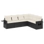 Set de sofás de jardín 6 piezas y cojines ratán sintético negro de , Conjuntos de jardín - Ref: Foro24-3220205, Precio: 354,1...