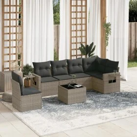 Set de sofás de jardín 7 piezas con cojines ratán PE gris de , Conjuntos de jardín - Ref: Foro24-3220239, Precio: 421,12 €, D...