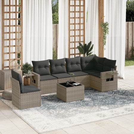 Set de sofás de jardín 7 piezas con cojines ratán PE gris de , Conjuntos de jardín - Ref: Foro24-3220239, Precio: 427,12 €, D...
