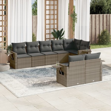 Set de sofás de jardín 8 pzas y cojines ratán sintético gris de , Conjuntos de jardín - Ref: Foro24-3220419, Precio: 534,94 €...
