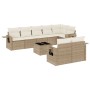 Set de sofás de jardín 9 pzas con cojines ratán sintético beige de , Conjuntos de jardín - Ref: Foro24-3220427, Precio: 614,4...
