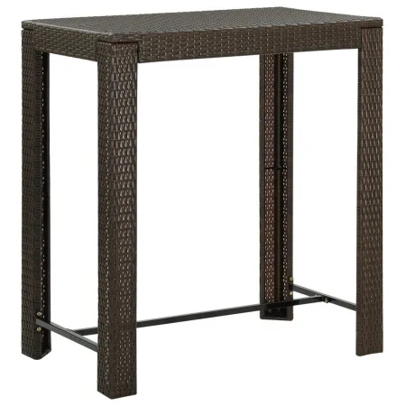 Mesa alta de jardín ratán sintético marrón 100x60,5x110,5 cm de vidaXL, Mesas de jardín - Ref: Foro24-45873, Precio: 117,98 €...