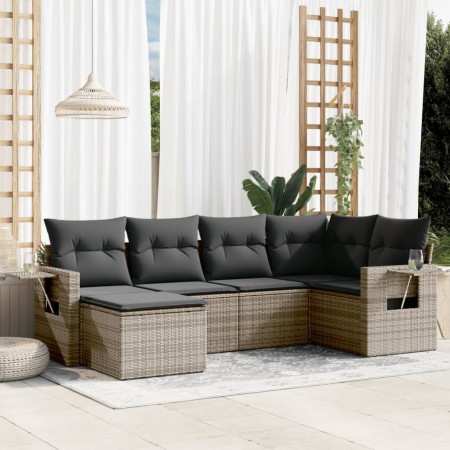 Set de muebles de jardín 6 pzas y cojines ratán sintético gris de , Conjuntos de jardín - Ref: Foro24-3220459, Precio: 365,98...