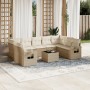 Juego de sofás jardín con cojines beige 10 pzas ratán sintético de , Conjuntos de jardín - Ref: Foro24-3220607, Precio: 646,6...