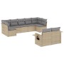 Set de sofás de jardín 9 pzas con cojines ratán sintético beige de , Conjuntos de jardín - Ref: Foro24-3220618, Precio: 546,4...