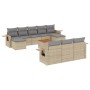 Set de sofás de jardín 11pzas con cojines ratán sintético beige de , Sofás modulares de exterior - Ref: Foro24-3224785, Preci...