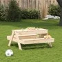 Mesa de pícnic con arenero para niños madera maciza de pino de , Mesas de jardín - Ref: Foro24-832592, Precio: 107,35 €, Desc...