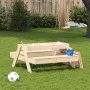 Mesa de pícnic con arenero para niños madera maciza de pino de , Mesas de jardín - Ref: Foro24-832592, Precio: 107,35 €, Desc...