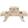 Mesa de pícnic con arenero para niños madera maciza de pino de , Mesas de jardín - Ref: Foro24-832592, Precio: 109,01 €, Desc...