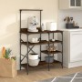 Estantería de cocina madera ingeniería metal roble 90x40x132 cm de , Contenedores para utensilios de cocina - Ref: Foro24-845...