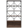 Estantería madera ingeniería y metal marrón roble 100x26x180 cm de , Librerías y estanterías - Ref: Foro24-845430, Precio: 11...