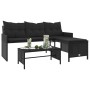 Sofá de jardín en forma de L con mesa y cojines ratán PE negro de , Sofás de exterior - Ref: Foro24-365572, Precio: 208,76 €,...