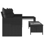 Sofá de jardín en forma de L con mesa y cojines ratán PE negro de , Sofás de exterior - Ref: Foro24-365572, Precio: 208,76 €,...