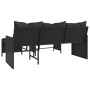 Sofá de jardín en forma de L con mesa y cojines ratán PE negro de , Sofás de exterior - Ref: Foro24-365572, Precio: 208,76 €,...